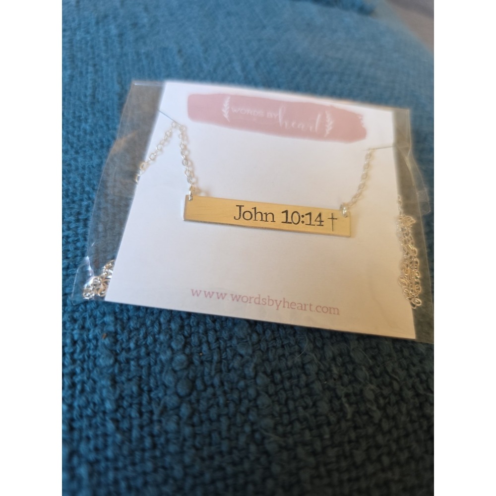 Word By Heart Necklace Sterling Silver 14K Gold Filled John 10:14 Christian